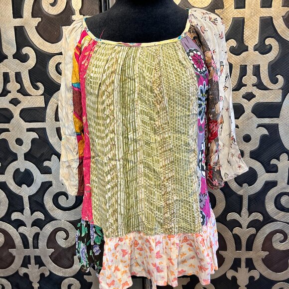 Sacred Threads patchwork multi print top - Picture 1 of 6
